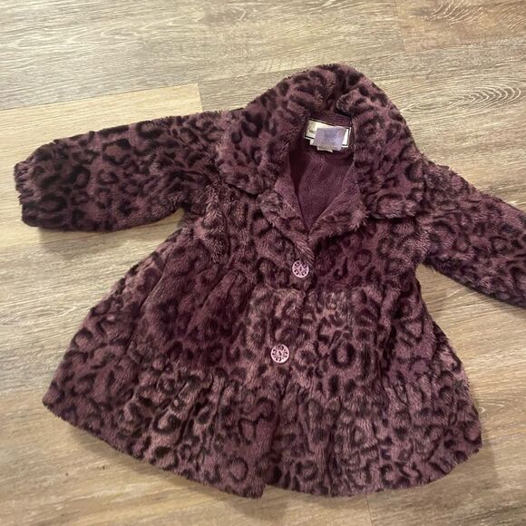 American Widgeon Purple Leopard print Coat Sz 2T - Picture 2 of 4